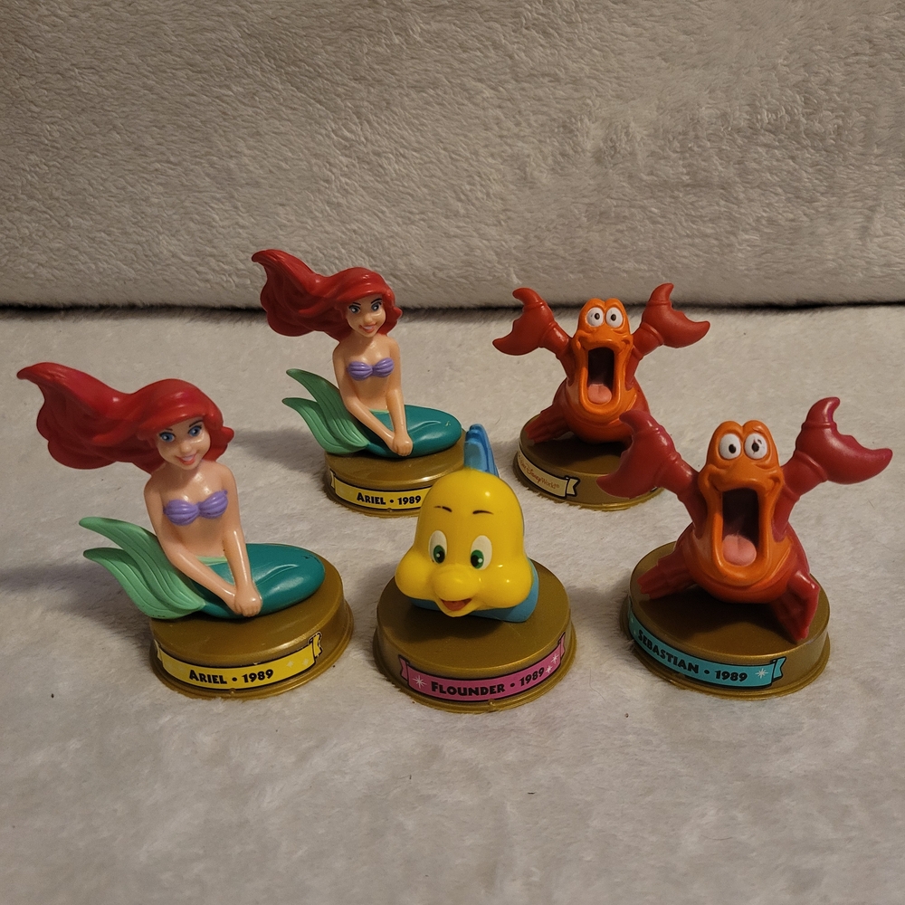 Disney 100 / Mcdonalds Ariel and Friends Collectible Set - Red, Yellow, Blue